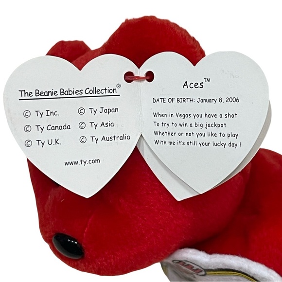Ty Beanie Babies Aces Las Vegas Bear 2006aces Ty Beanie Baby Las Vegas - Picture 4 of 7